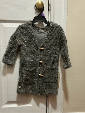 Toddler Gray Knit Toggle Cardigan Sweater